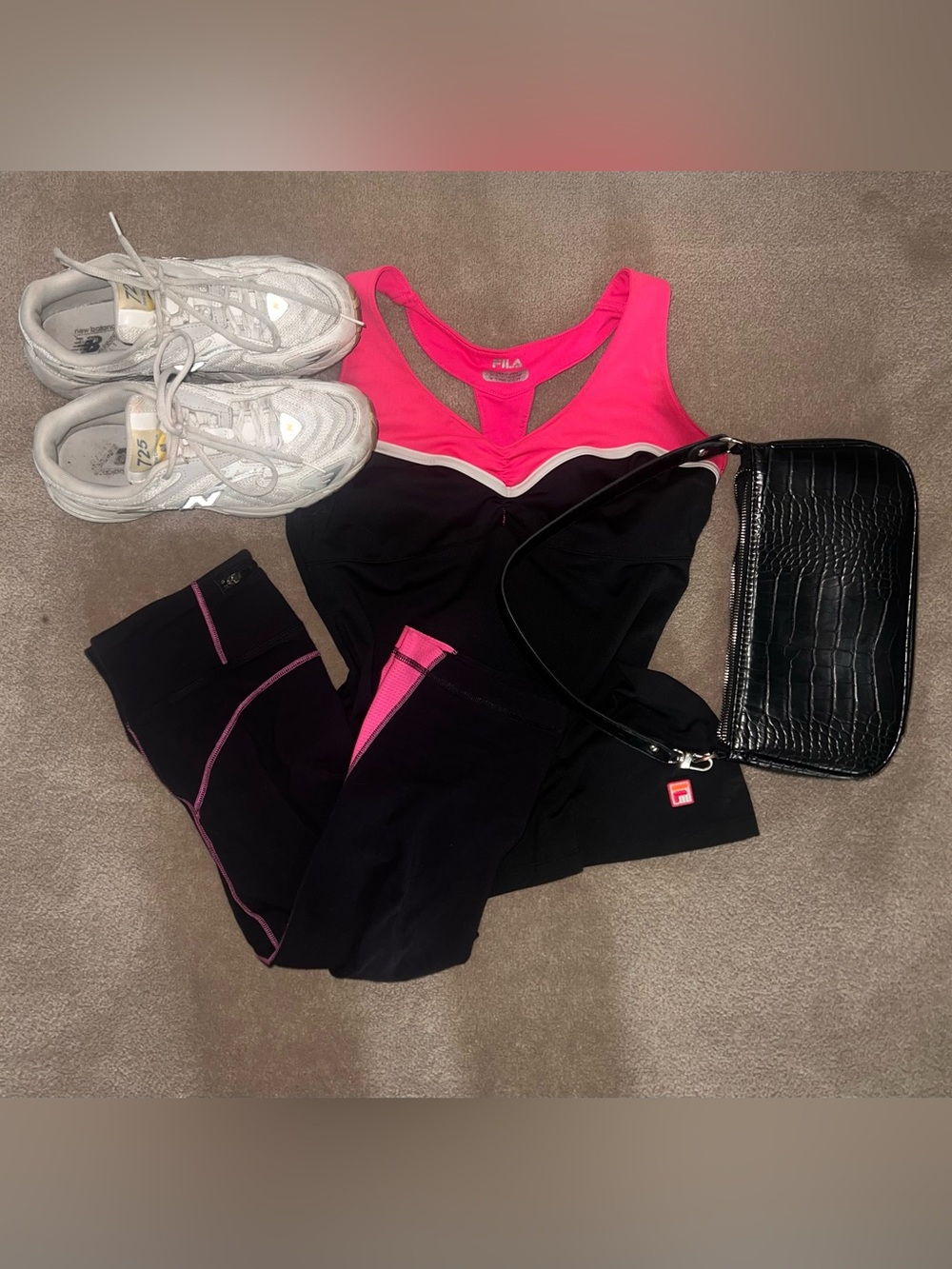 FILA Sport Y2K black + hot pink Matching Set 💗